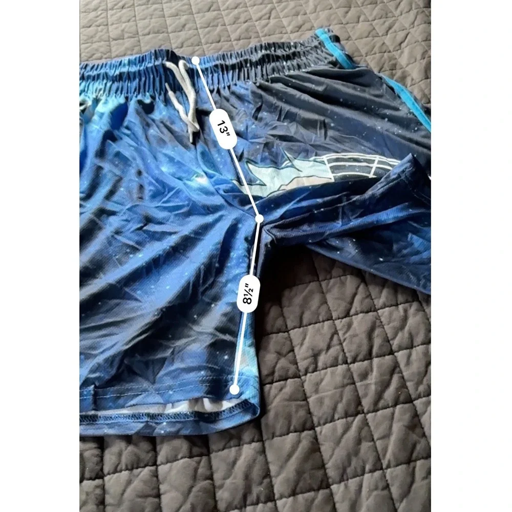 Rick and Morty Mens Galaxy Mesh Basketball Shorts Blue Black 2XL Adult Swim